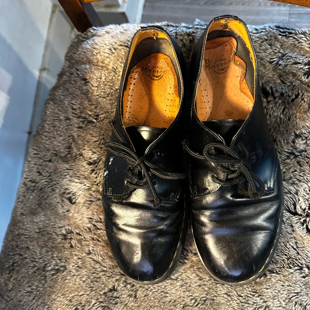 Dr. Martens Oxford Lace Up Black Leather Shoes, Size 13